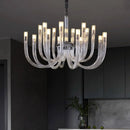 Axyaa Luxury Crystal Pendant Chandelier for Living & Dining Room