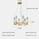 Axyaa Crystal Chandelier Pendant Lights LED Indoor Luxury Lighting Fixtures