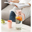 Axyaa Glass Water Pitcher Carafe with Lid and Handle