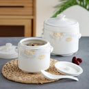 Axya Ceramic Stew Pot with Double Lid for Korean Bird's Nest Desserts