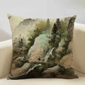 Axyaa Japanese Landscape Ukiyo Style Cushion Cover 45x45cm Art Decor Linen Pillow Case