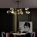 Axyaa Nordic Copper Crystal Chandelier - Luxury LED Pendant Lights