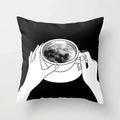 Axyaa Black Galaxy Planet Print Cushion Cover for Bedroom and Living Room