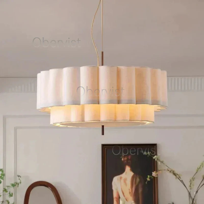Wabi Sabi Fabric Chandelier Pendant Lamps by Axyaa