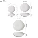 Axyaa Ceramic Water Ripple Deep Plate Set