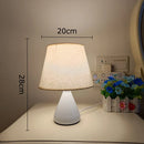 Axyaa Nordic White Linen Fabric Bedhead Desk Lamp