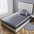 Axyaa Satin Fitted Bed Sheet Set Queen/King Size Luxurious Soft Silky Elastic Bedsheet