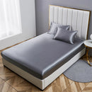 Axyaa Satin Fitted Bed Sheet Set Queen/King Size Luxurious Soft Silky Elastic Bedsheet