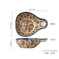Axyaa Retro Floral Ceramic Dumpling Plate Set