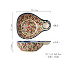 Axyaa Retro Floral Ceramic Dumpling Plate Set