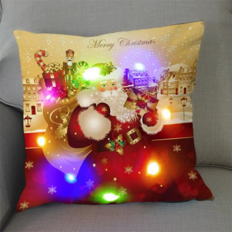 Axyaa Santa Claus LED Light Pillowcase 45X45cm