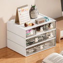 Axyaa Kawaii Stationery Storage Box with Plastic Drawers for Office Desk Organization