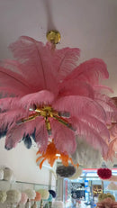 Axyaa Modern Nordic LED Ostrich Feather Ceiling Chandelier