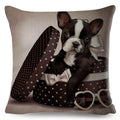 Axyaa Cartoon Pet Dog Print Pillow Covers 45x45cm for Home and Car Decor