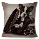 Axyaa Cartoon Pet Dog Print Pillow Covers 45x45cm for Home and Car Decor