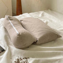 Axyaa Cotton Linen Pillow with Buckwheat Fill | Neck Support and Foldable Design