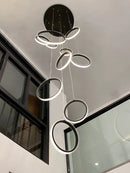 Axyaa Circular Nordic LED Pendant Lamp for Modern Living Room Lighting