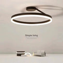 Axyaa Nordic Minimalism LED Ceiling Chandelier Aluminum Bedroom Light