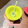 Axyaa Wave Shaped Salad Bowl Saucer, Cream Color, Dishwasher Safe