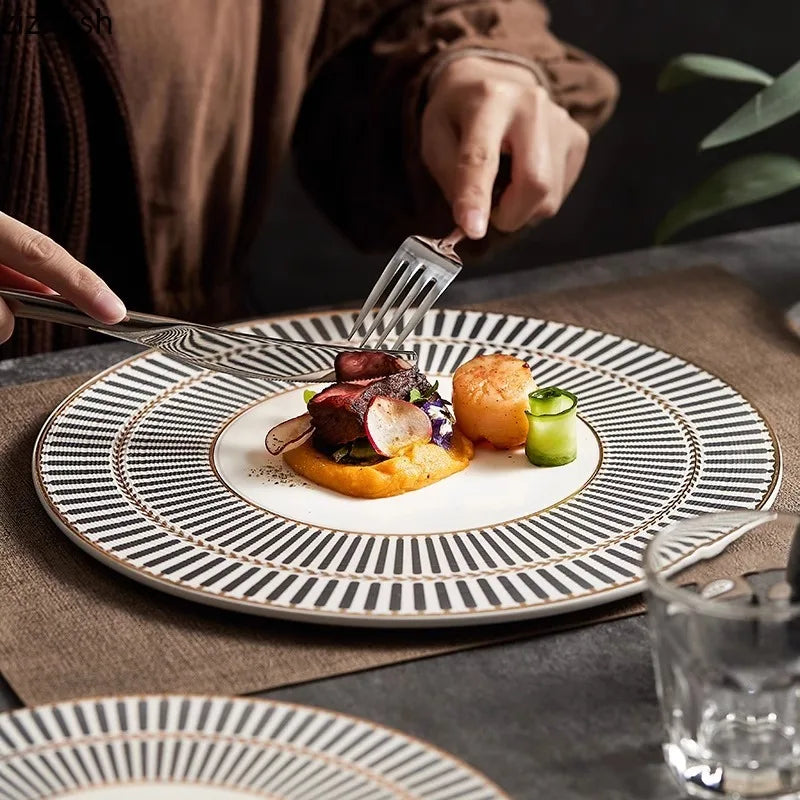 Axya Ceramic Flat Plate Set for Molecular Cuisine and Creative Tableware