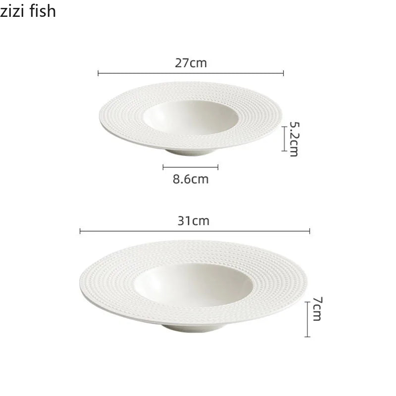 Axya Ceramic Dinner Soup Dessert Pasta Salad Plates - Restaurant Tableware