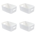 Axyaa Plastic Container Organizer Crate for Office, Kitchen Cabinet Storage