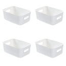 Axyaa Plastic Container Organizer Crate for Office, Kitchen Cabinet Storage