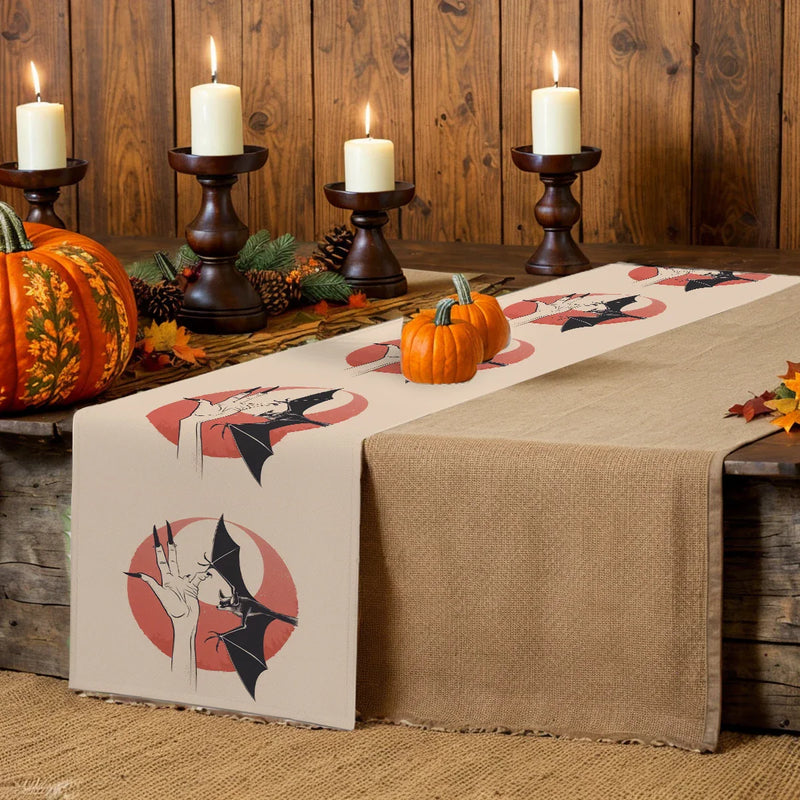 Axyaa Bat Sun Hand Table Runner for Farmhouse Dining and Wedding Party Decor