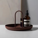 Axyaa Nordic White Round Jewelry Tray with Handle for Stylish Storage