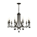Axyaa Black Metal Crystal Chandelier Living Room LED Lamparas Home Lighting