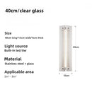 Axyaa Stainless Steel Glass Wall Lamp: Bauhaus LED Decorative Lighting for Bedroom, Dining Hall, Corridor