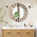 Axyaa Round Wall Accent Mirror 60/80cm for Entrance Hallway Bathroom