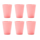 Axyaa Pink Plastic Reusable Cups for Home, Kitchen, Restaurant, Picnic, Camping - Set of 6