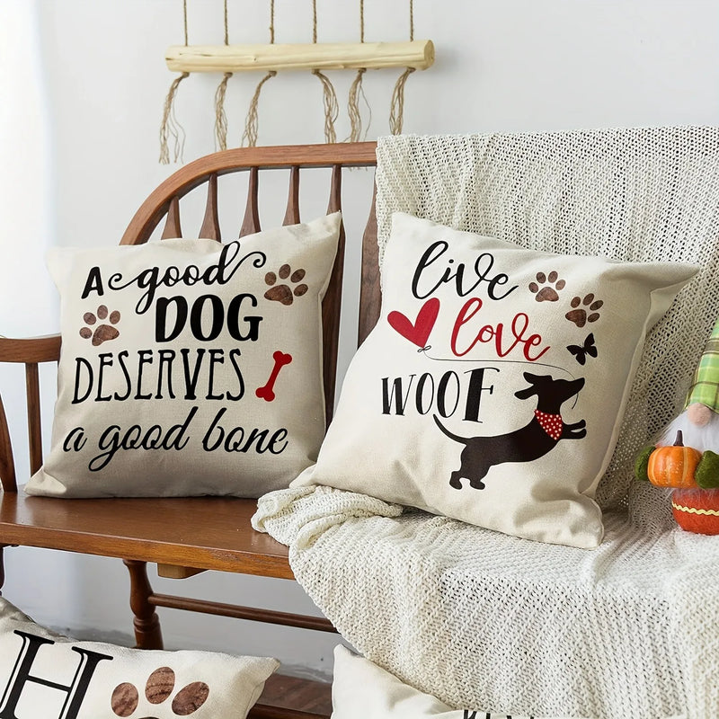 Axyaa Puppy Pattern Printing Pillowcase for Home Decor
