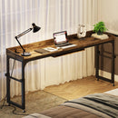 Axyaa Adjustable Overbed Table for Queen Size Bed with Tilt Stand & Outlets