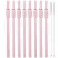 Axyaa High Borosilicate Glass Tomatoes on Sticks Straw Set with Brush