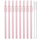 Axyaa High Borosilicate Glass Tomatoes on Sticks Straw Set with Brush