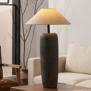 Axyaa Antique Ceramic Floor Lamp for Living Room Wabi Sabi Style Vintage Japanese Standing Light