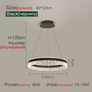 Axyaa Modern LED Round Chandelier Dimmable Glossy Lighting Fixtures