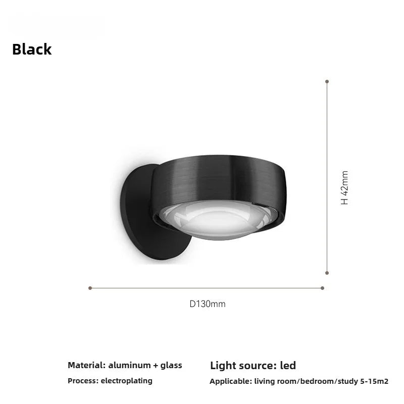 Axyaa Nordic LED Wall Lamp for Bedside Hallway Living Room - Round Design