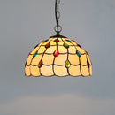 Axyaa Stained Glass Pendant Lights in Baroque Style for Kitchen and Home Decor