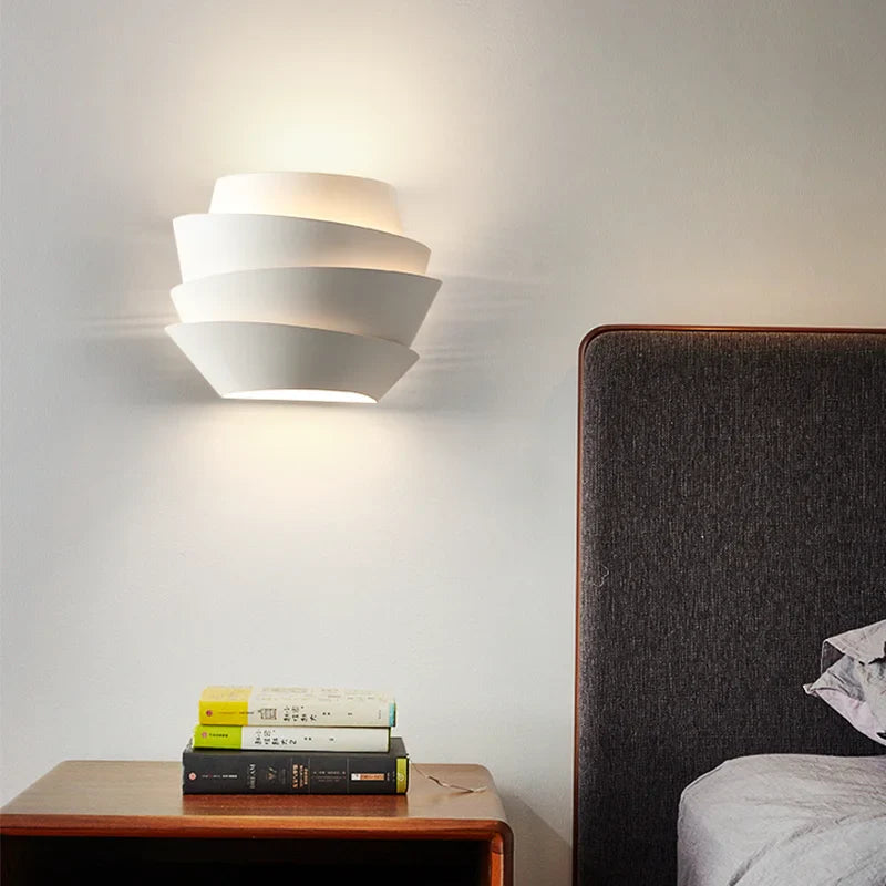 Axyaa Nordic Pinecone White Metal Wall Lamp with LED Lights