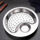 Axyaa Round Dumpling Plate Water Filter Snack Dish French Fries Bowl Tray
