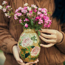 Axyaa Rose Hand-Painted Ceramic Vase for Living Room Decoration and Flower Arrangement