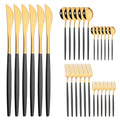Axyaa Mint Gold Cutlery Set Stainless Steel Silverware Kitchen Tableware