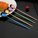 Axyaa Stainless Steel Rose Gold Long Handle Ice Tea Coffee Stir Spoon Set