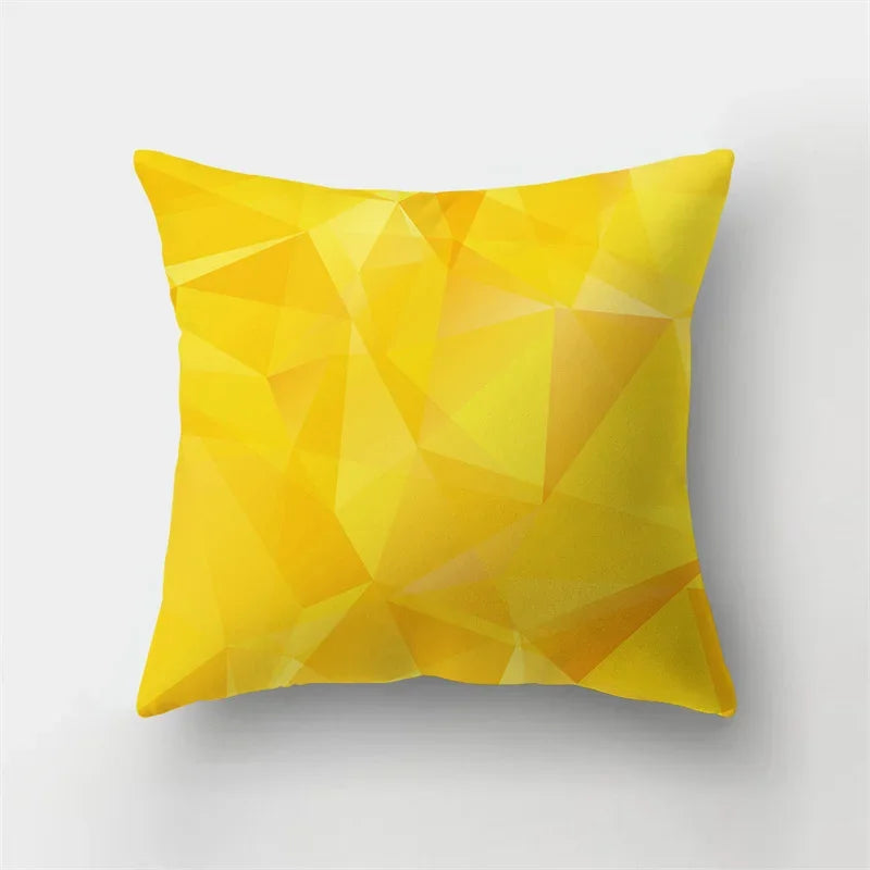 Yellow Black Geometric Cushion Cover - Wave Line Design by Axyaa