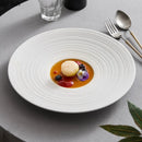 Axyaa Ceramic Steak Plate: Circular Serving Dish for Molecular Cuisine
