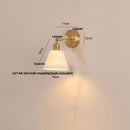 Axyaa Copper LED Wall Light Pull Chain Switch Modern Ceramic Bedside Lamp