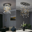 Axyaa Modern Crystal Chandelier with Special-Shaped Stone Decoration for Dining and Living Room Lighting